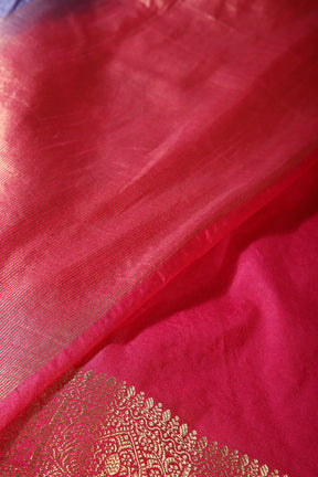 Metalic Blue Color Cotton Silk Saree
