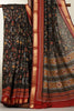 Black Kalamkari Printed Cotton Saree