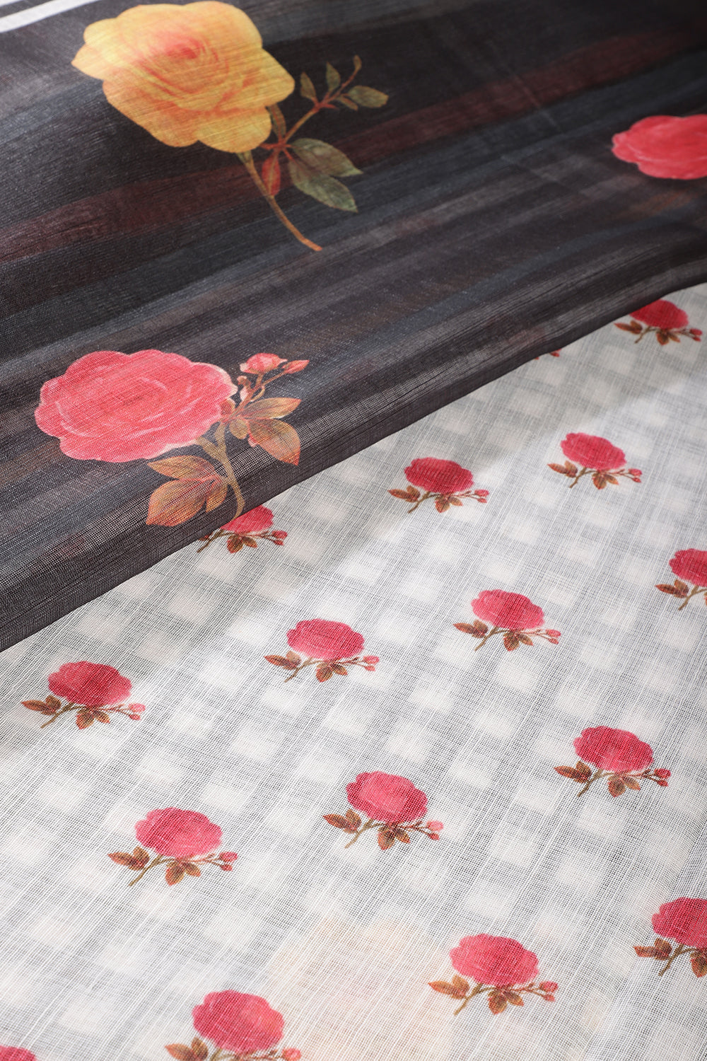 Black Cotton Printed Saree