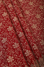 Maroon Embroidered And Swaroski Work Georgette Saree