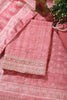 Coral Pink Tussar Silk Embroidered Unstitched Suit Material