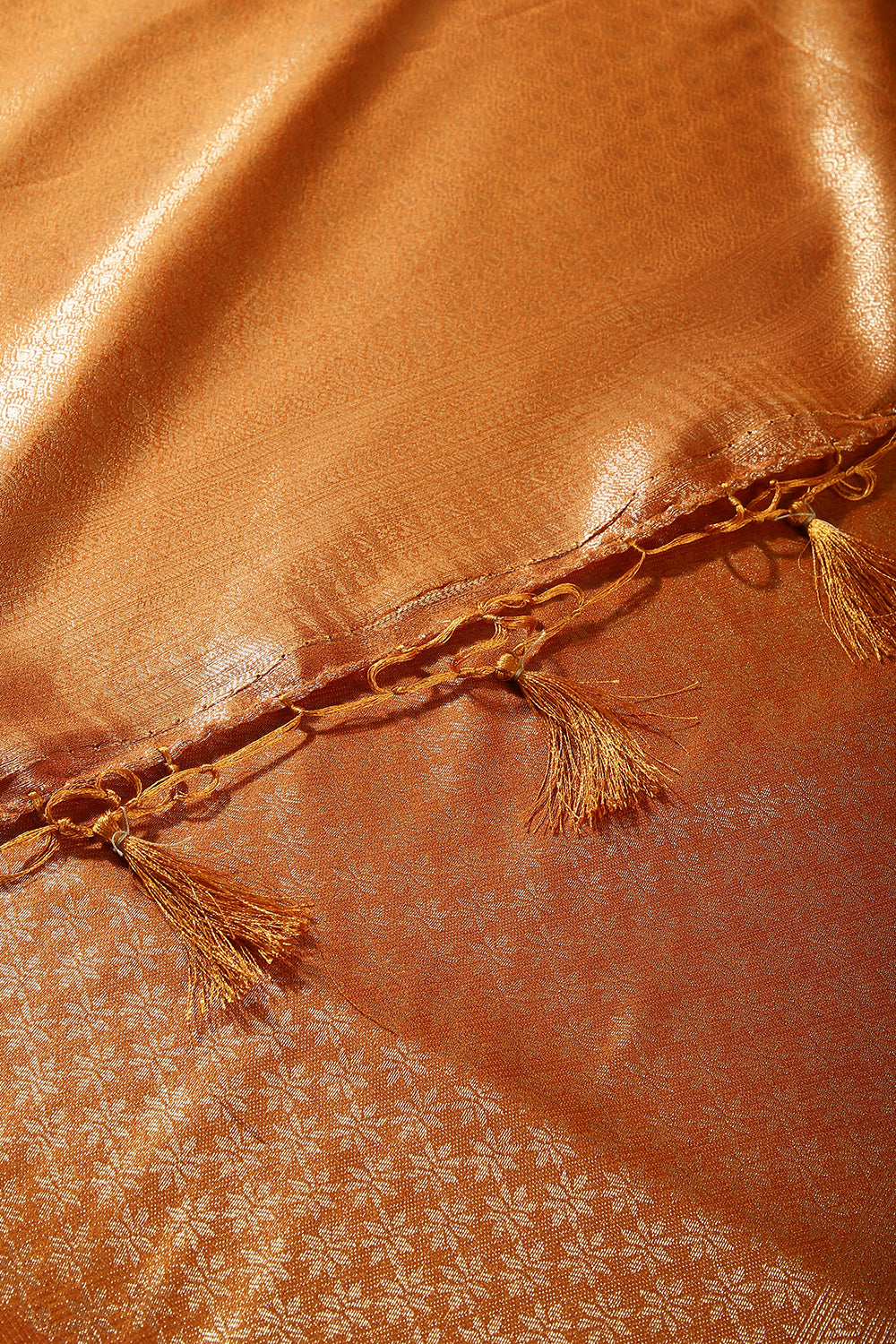 Brown Rust Colour Soft Silk Leheria Zari Woven Saree