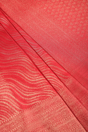 Red Colour Soft Silk Leheria Zari Woven Saree