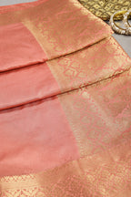 Peach Colour Silk Woven Saree