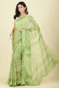 Olive Green Color Chiffon Leheriya Printed Saree