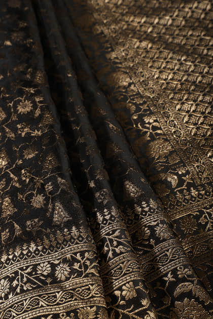 Black Woven South Silk Saree