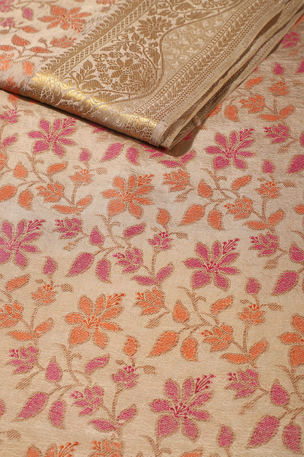 Dark Beige Colour Tussar Woven Silk Saree