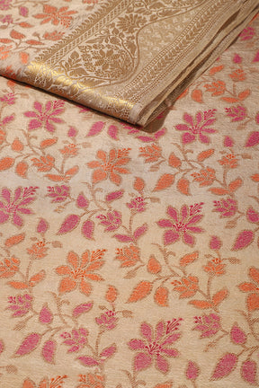 Dark Beige Colour Tussar Woven Silk Saree