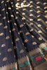 Black Resham & Zari Woven Silk Saree