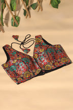 Black Brocade Sik Resham And Zari Woven Readymade Blouse