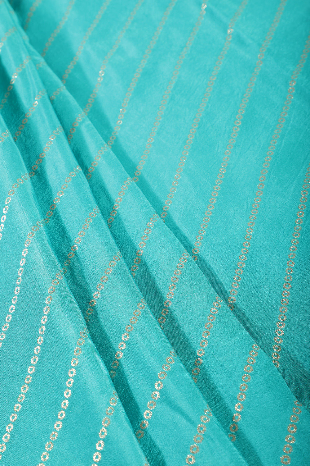 Turquoise  Modal Silk Saree with Zari Pinstripes