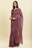 Dusky Purple Cotton Silk Printed Saree