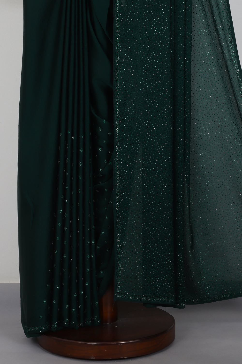 Green Color Satin Swarovski Work Saree