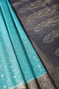 Turquoise & Navy Dual Toned Soft Silk Zari Woven Saree