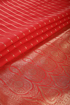 Red Color Georgette Saree with Zari Pinstripes