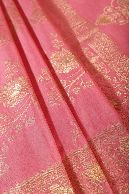 Dusty Pink Art Silk Zari Woven Saree