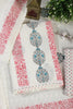 Cream & Magenta Printed And Resham Embroidered Unstitched Suit Fabric