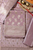 Mauve Silk Zari Woven Unstitched Suit Material