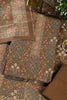 Olive Green Digital Printed Pashmina Unstitched Suit Fabric