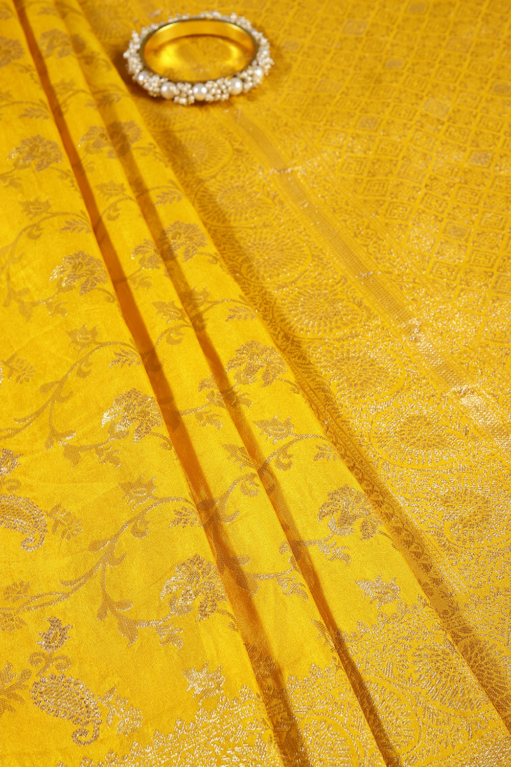 Yellow Color Zari Woven South Silk Saree