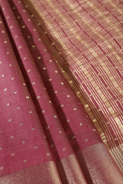 Dark Scarlet Zari Woven Silk Saree