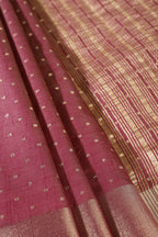 Dark Scarlet Zari Woven Silk Saree