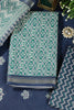 Green Cotton Ajrakh Block Print Unstitched Suit Material