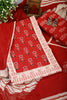 Red Color Cotton Printed Unstitched Suit Material