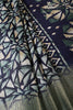 Navy Colour Printed Cotton Silk Saree