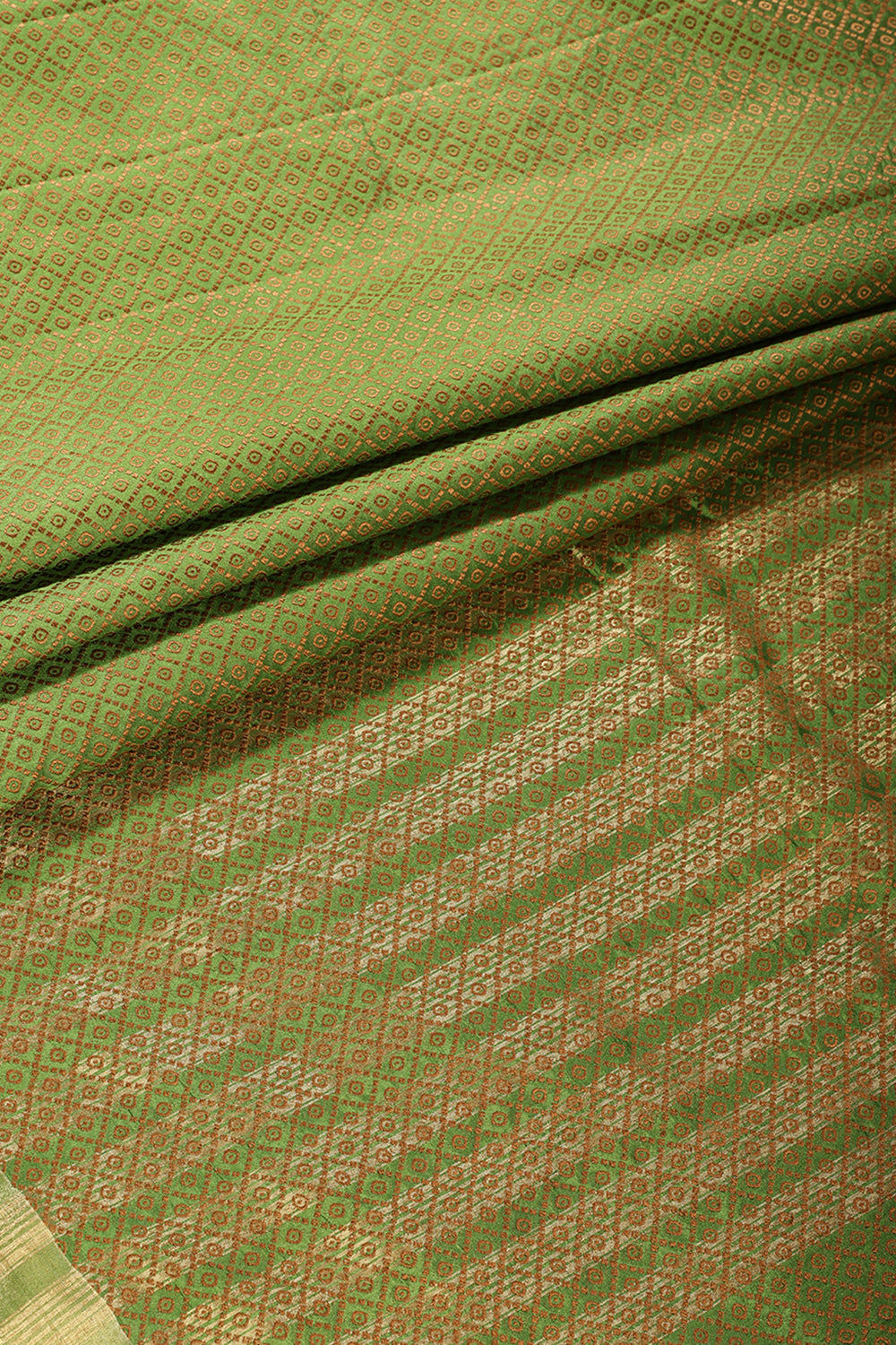 Sage Green Color Zari & Resham Weaving Silk Saree