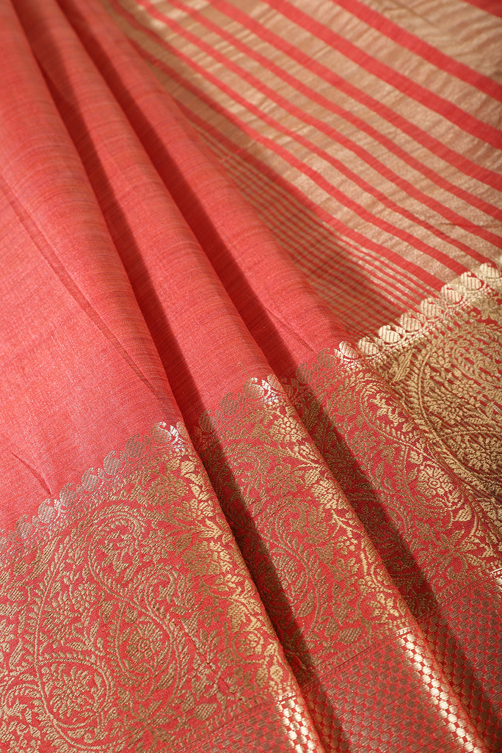 Red Cotton Silk Woven Saree