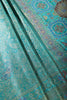 Teal Blue Baluchari Silk Meenakari Woven Saree