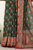 Bottle Green Cotton Kalamkari Printed Saree
