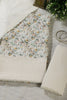 Cream & Mustard Cotton Chikankari Work Floral Printed Unstitched Suit