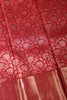 Valentine Red Color Banarasi Pure Silk Handloom Gold Zari Saree with Jangla Pattern