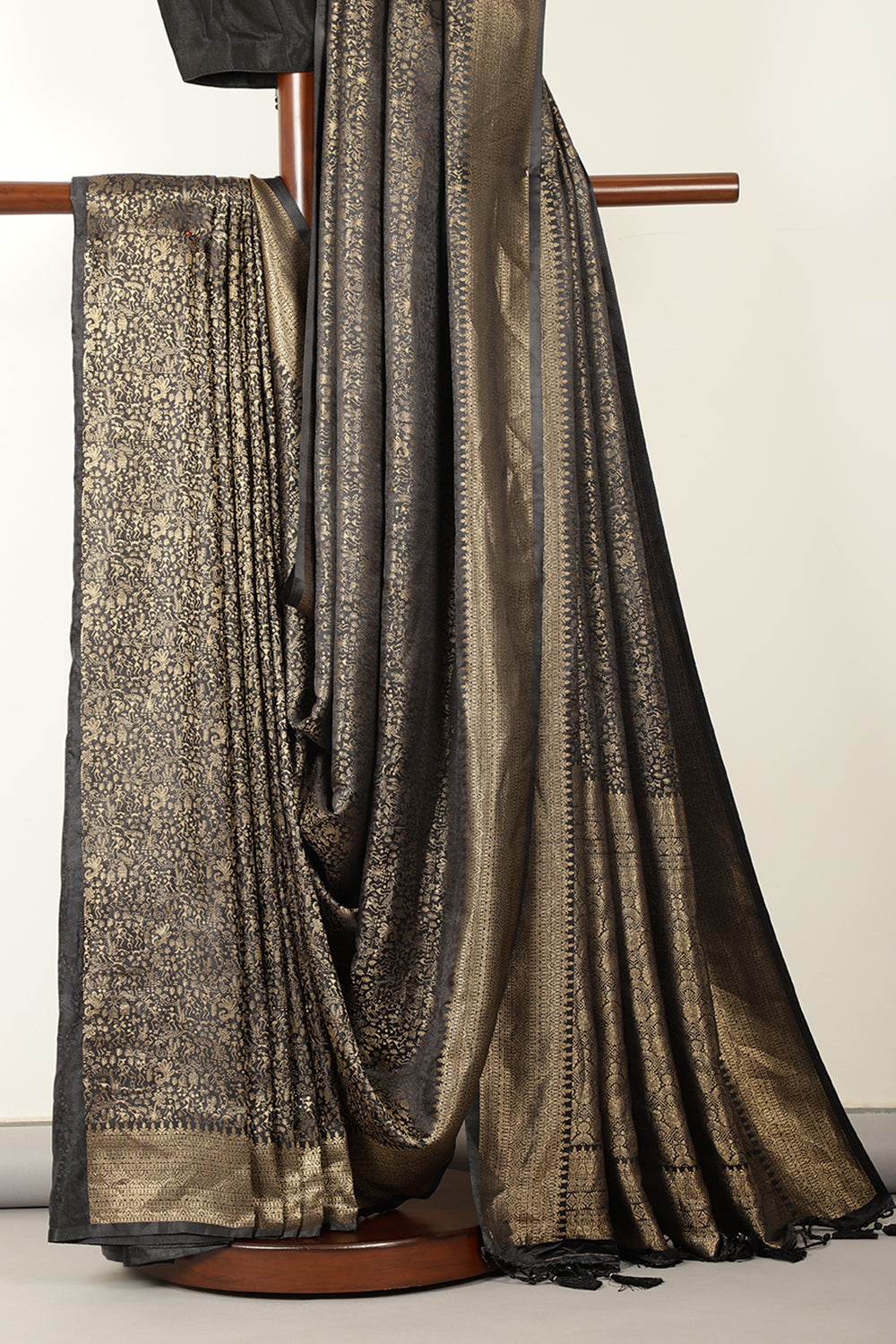 Black Zari Woven Soft Silk Saree