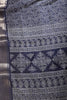 Navy Colour Printed & Woven Cotton Silk Saree