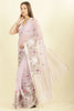 Mauve Kota Cotton Floral Resham Embroidered And Zari Woven Saree