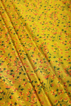 Mehandi Color Chiffon Floral Zari Border Printed Saree