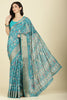 Teal Cotton Silk Printed Saree