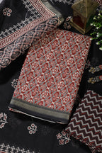 Maroon Cotton Ajrakh Block Print Unstitched Suit Material