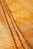 Mustard Color Block Printed Cotton Silk Saree