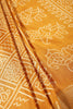 Mustard Color Block Printed Cotton Silk Saree
