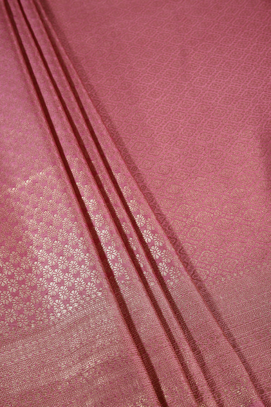 Muted Pink Color Zari Woven South Silk Saree