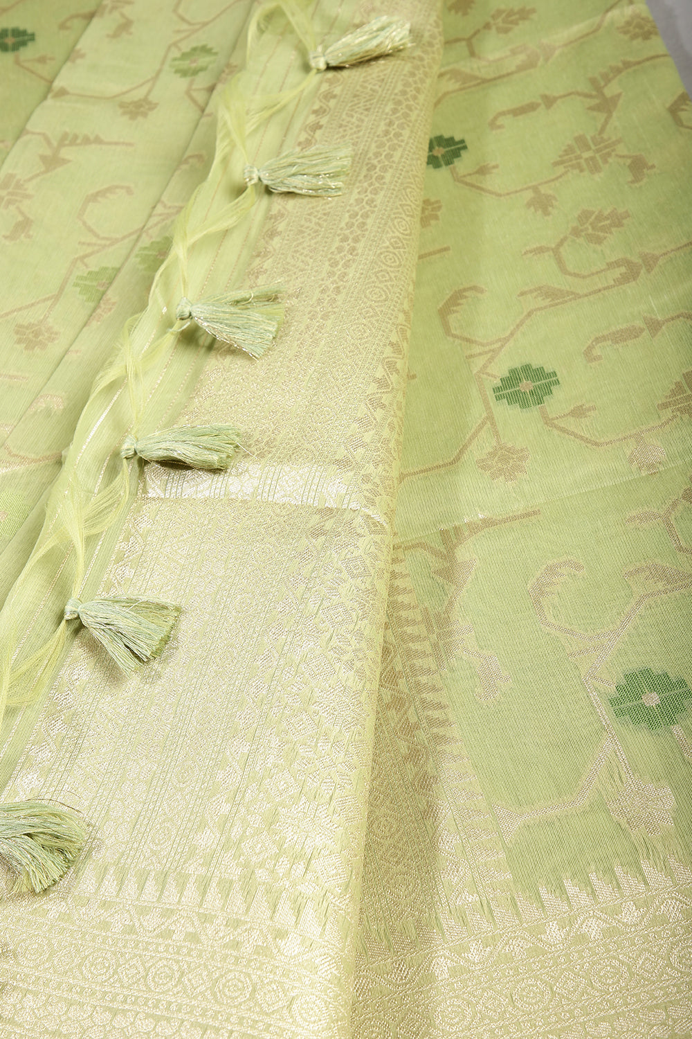 Sea Green Color Kota Woven Silk Saree