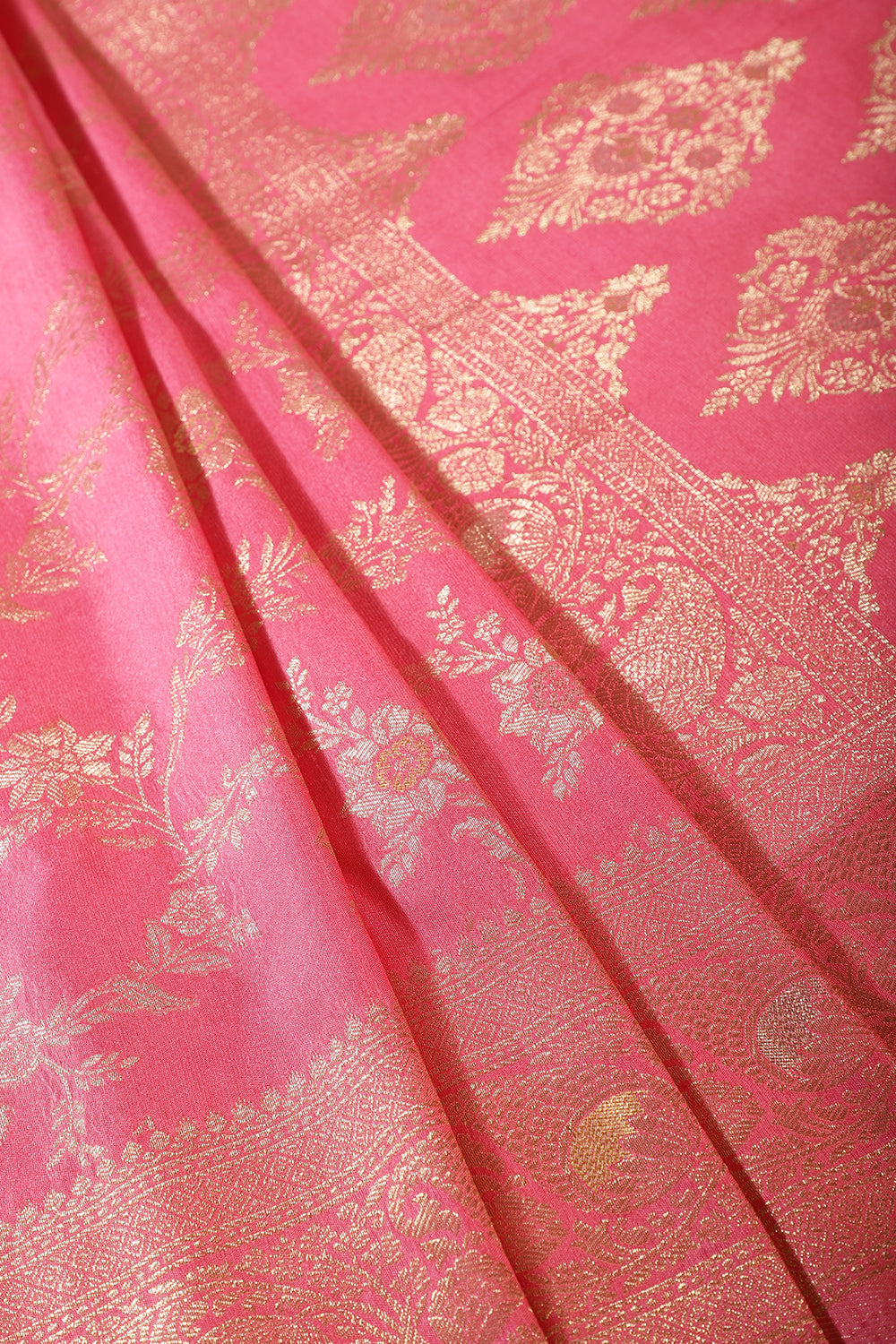Pink Zari Woven South Silk Saree