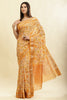 Mustard & Beige Cotton Silk Floral Boota Printed Saree