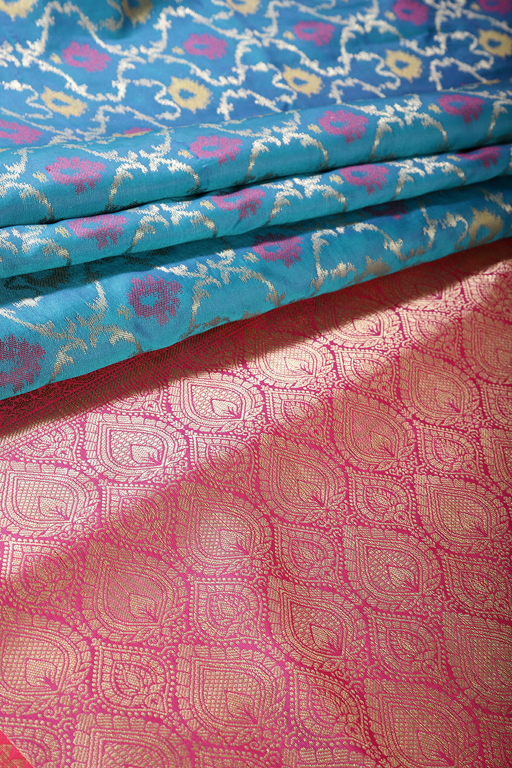 Blue Color Cotton Silk Woven Saree