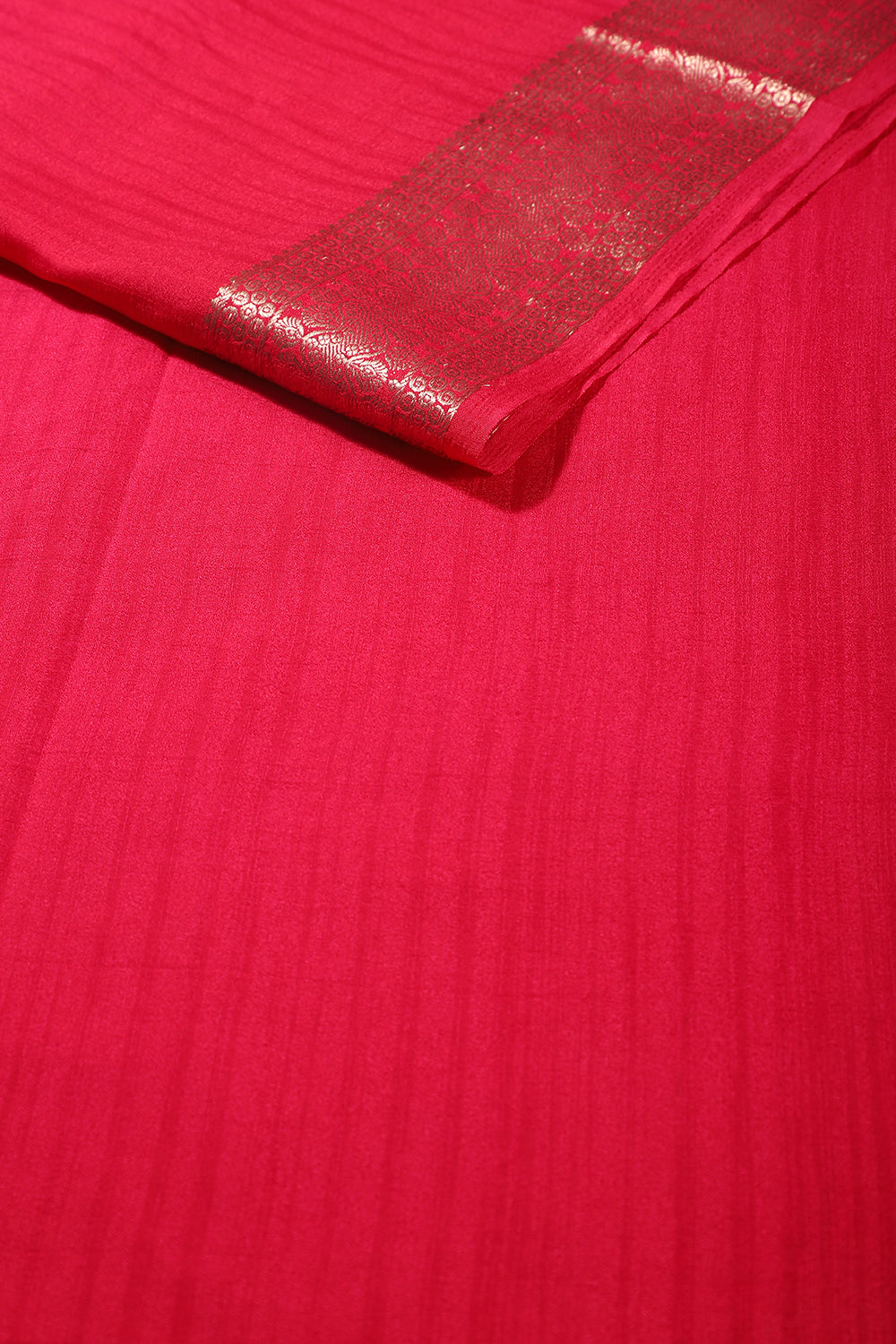Cherry Colour Cotton Silk Zari Woven Saree