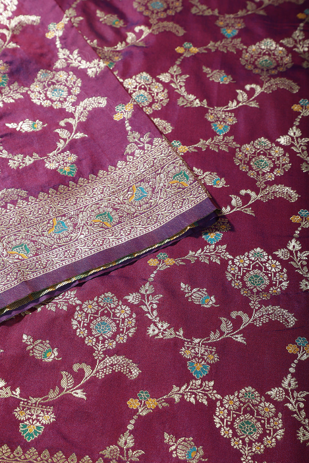 Wine Colour Banarasi Silk Woven Saree